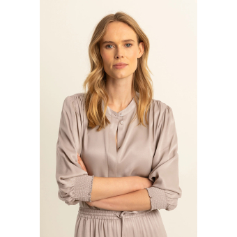 Expresso Blouse Satin Taupe Ash