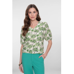 Geisha Top Palm Ecru Green