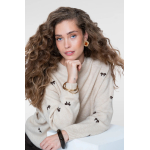 Geisha Pullover Bow Tie Sand Dark Brown
