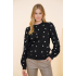 Geisha Sweater Flower Black Off White