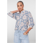 Geisha Blouse Light Blue Off White