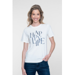 Geisha T-shirt Happy Life Off White