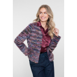 Geisha Vest Hairy Striped Burgundy