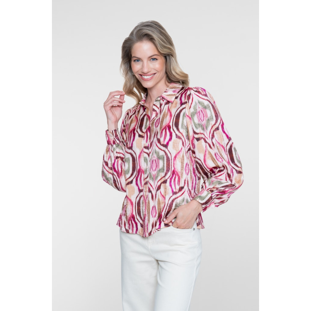 Geisha Blouse Sand Burgundy