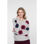 Geisha Pullover Flowers Sand Navy