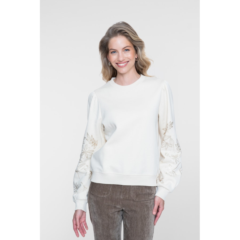 Geisha Sweater Flowers Light Sand
