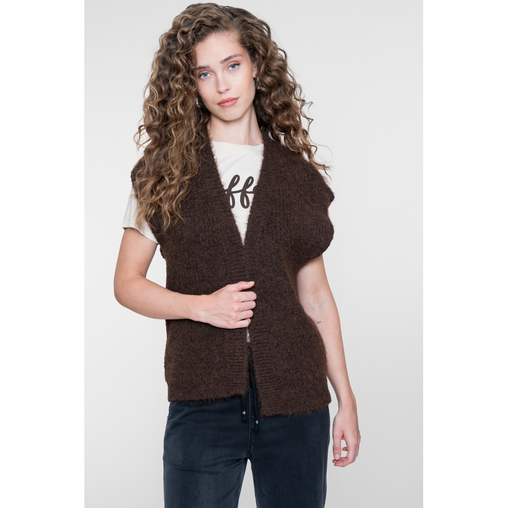 Geisha Gilet Vest Dark Brown