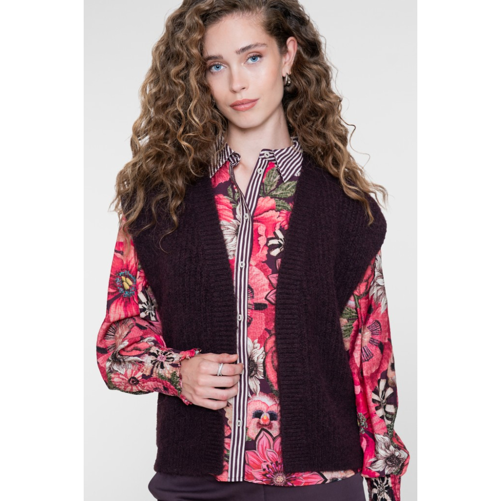 Geisha Gilet Vest Burgundy