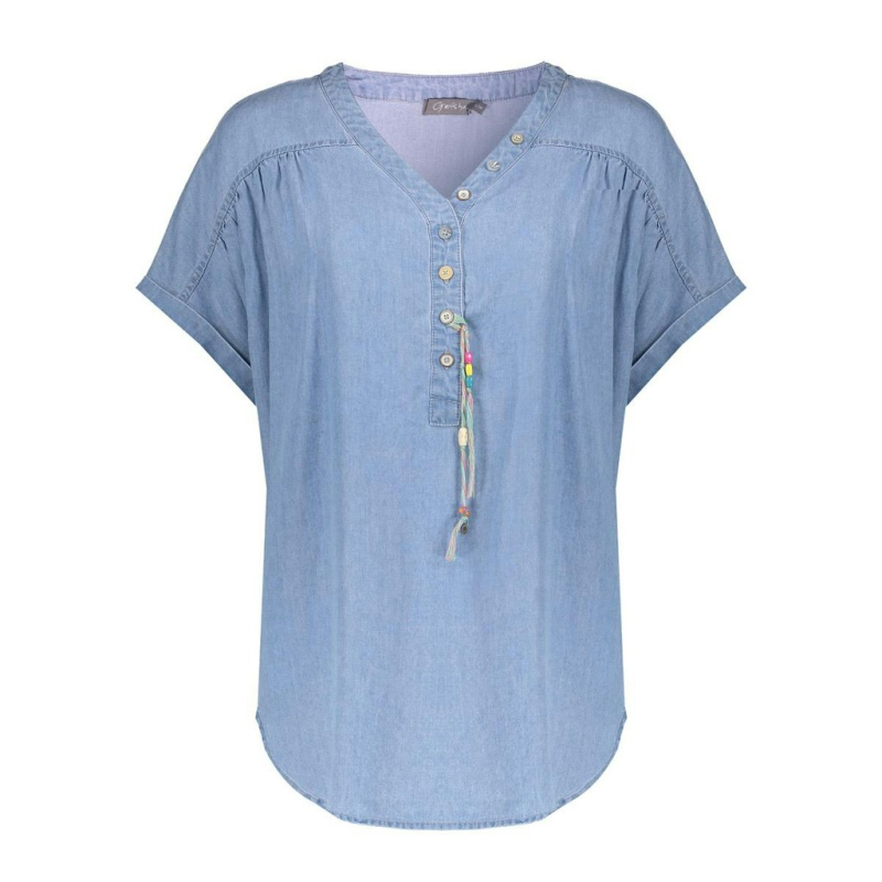 Geisha Top Suze Bleached Denim