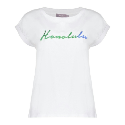Geisha T-shirt Honolulu Off White Green Geisha T-shirt Honolulu Off White Green