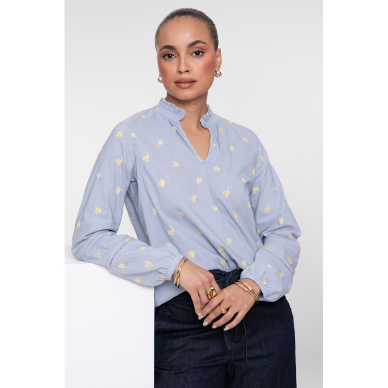 Geisha Top Lemon Chambray