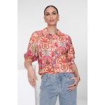 Geisha Blouse Paisley Pink Cherry Red