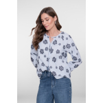 Geisha Top Light Blue Navy