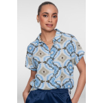 Geisha Blouse Dye Sparkle Blue Olive