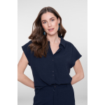 Geisha Blouse Crinkle Navy