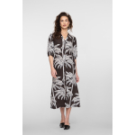 Geisha Jurk Palm Brown Off White