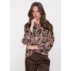 Geisha Blouse Top Purple Brown