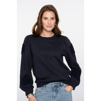 Geisha Sweater Big Flowers Navy