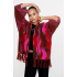 Geisha Poncho Brown Red