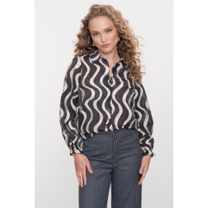 Geisha Blouse Wave Black Gold