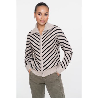 Geisha Vest Stripe Black Sand
