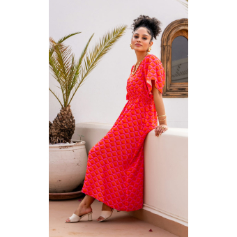 Geisha Jurk Retro Coral Pink