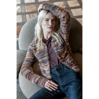 Geisha Vest Mohair Burgundy Indigo