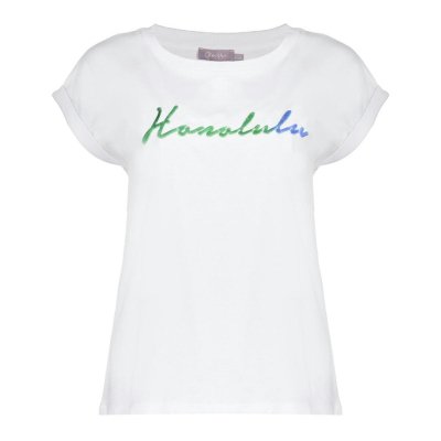 Geisha T-shirt Honolulu Off White Green Geisha T-shirt Honolulu Off White Green
