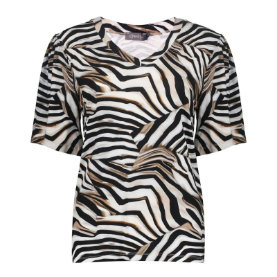 Geisha Top Zebra Off White Black Geisha Top Zebra Off White Black