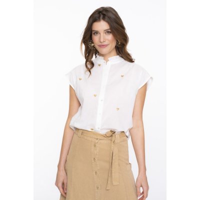Geisha Blouse Hearts Off White Geisha Blouse Hearts Off White