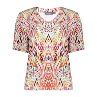 Geisha Top Chevron Red Purple