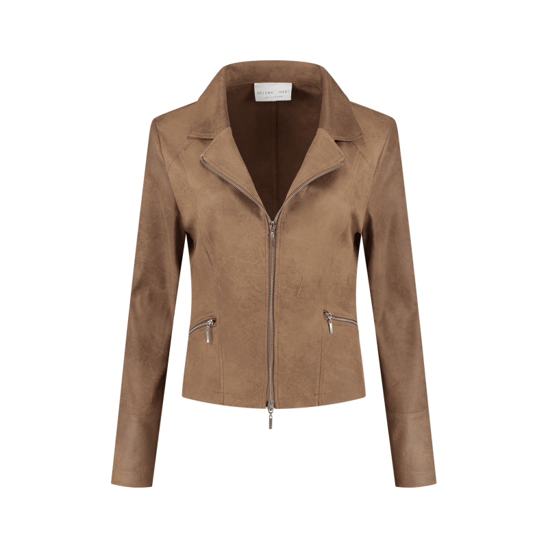 Helena Hart Biker Jacket Camel