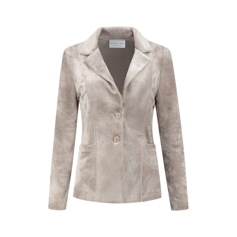 Helena Hart Blazer Velours Uni Sand
