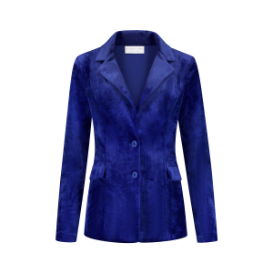 Helena Hart Blazer Velours Midi Uni Royal Blue