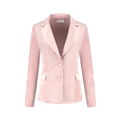 Helena Hart Blazer Velours Midi Uni Roze