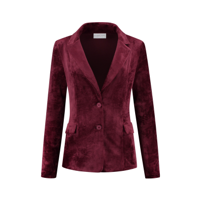 Helena Hart Blazer Velours Midi Uni Wine