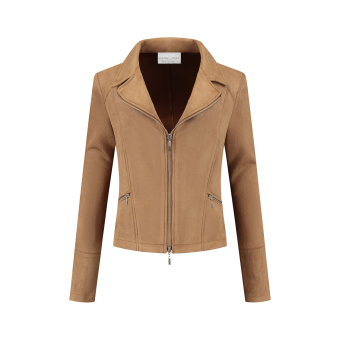 Helena Hart Biker Jacket Daim Camel