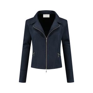 Helena Hart Biker Jacket Daim Marine