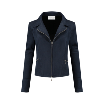 Helena Hart Biker Jacket Daim Marine