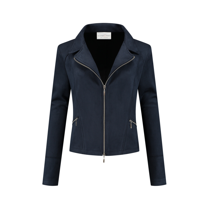 Helena Hart Biker Jacket Daim Marine