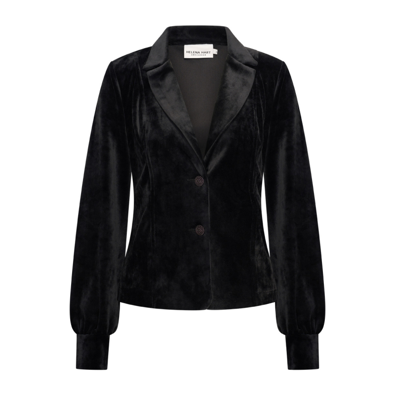 Helena Hart Blazer Lora Velours Zwart