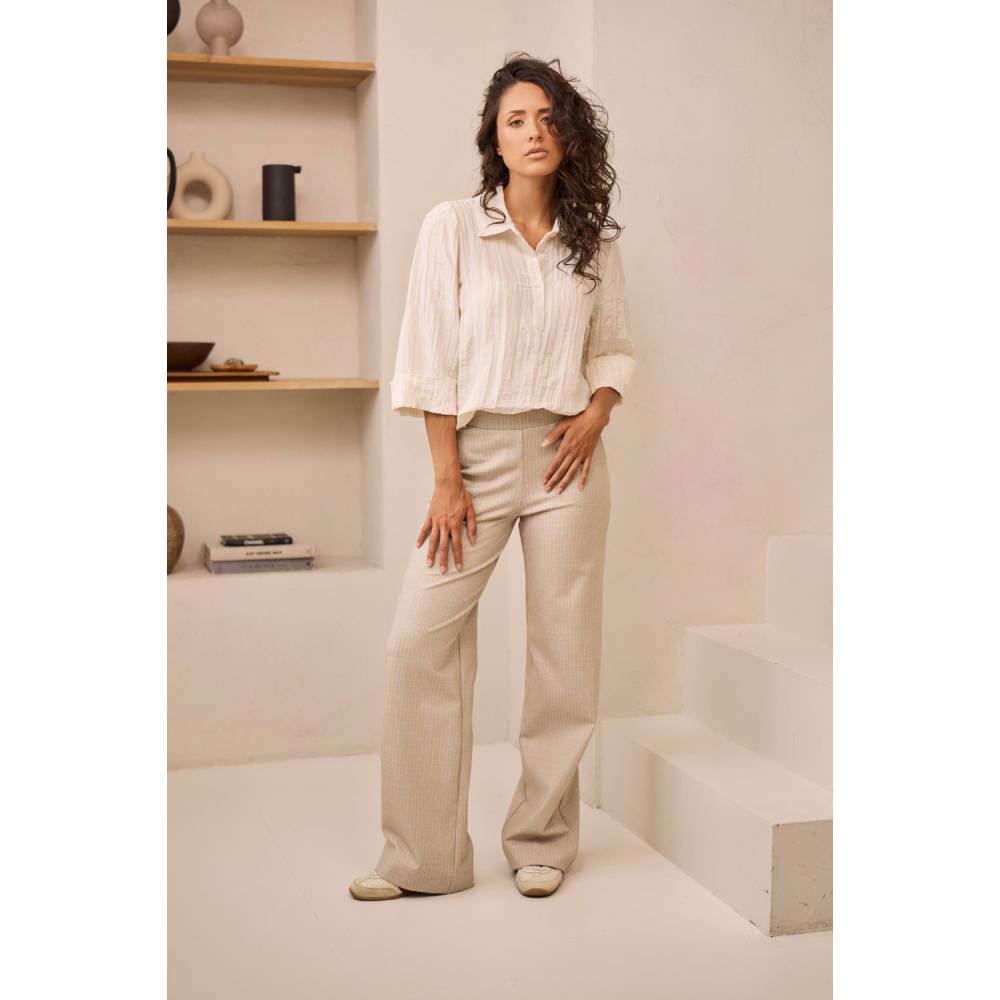 Helena Hart Blouse Polo Kreuk Ecru