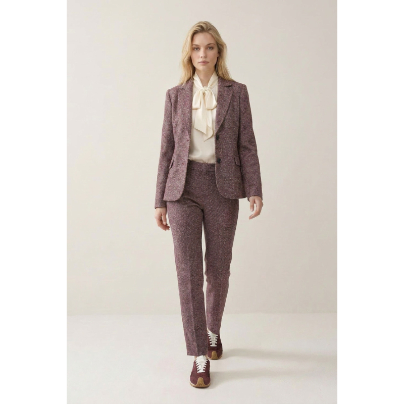 Helena Hart Broek Ziggy Lano Lurex Donegal Tweet Burgundy