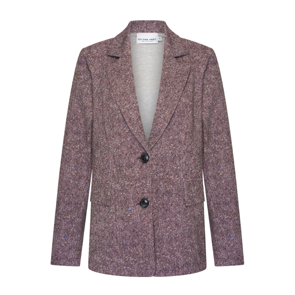 Helena Hart Blazer Nick Lano Lurex Donegal Tweet Burgundy
