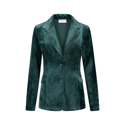 Helena Hart Blazer Velours Midi Uni Green