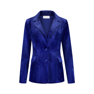 Helena Hart Blazer Velours Midi Uni Royal Blue