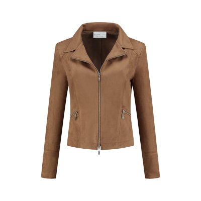 Helena Hart Biker Jacket Suedine Camel