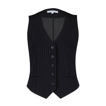 Red Button Gilet Punta Pinstripe Black