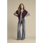 Red Button Spencer Fuzzy Burgundy