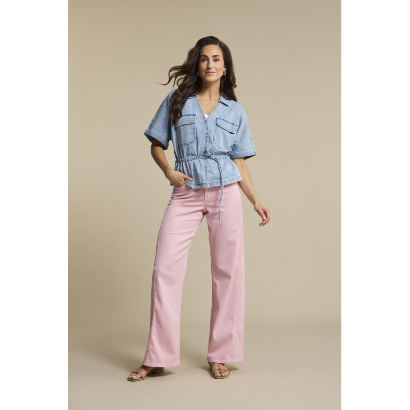 Red Button Broek Claudette Satin Rose